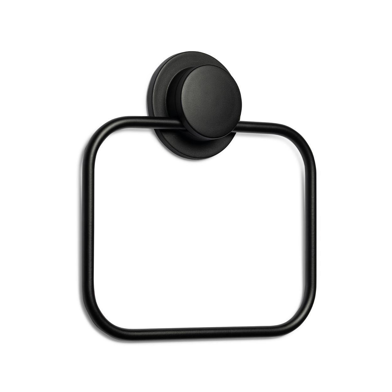 Croydex Stick 'n' Lock Towel Ring Matt Black