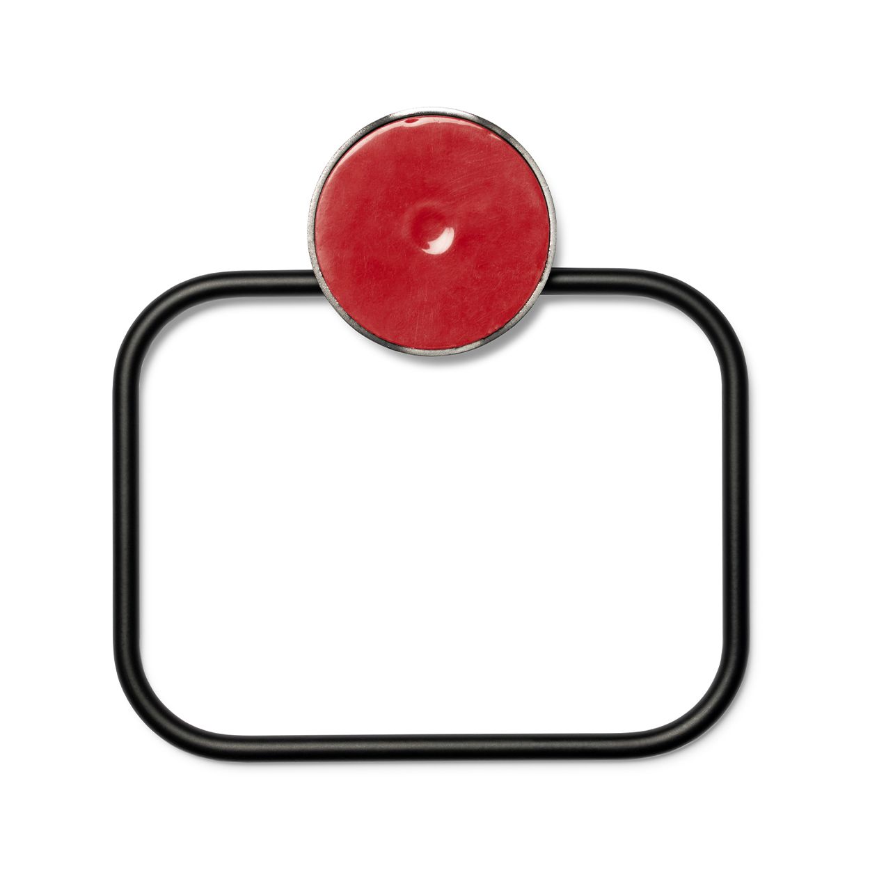 Croydex Stick 'n' Lock Towel Ring Matt Black