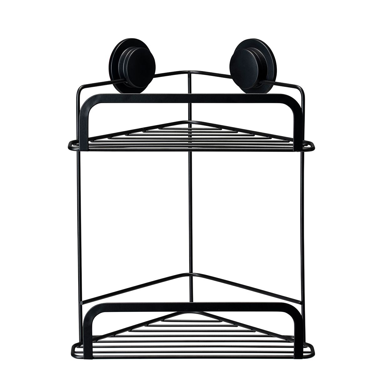 Croydex Stick 'n' Lock 2 Tier Corner Basket Matt Black