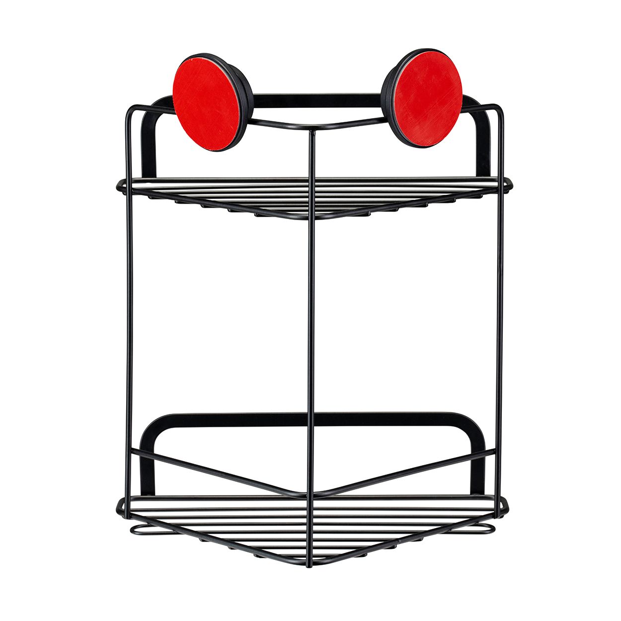 Croydex Stick 'n' Lock 2 Tier Corner Basket Matt Black