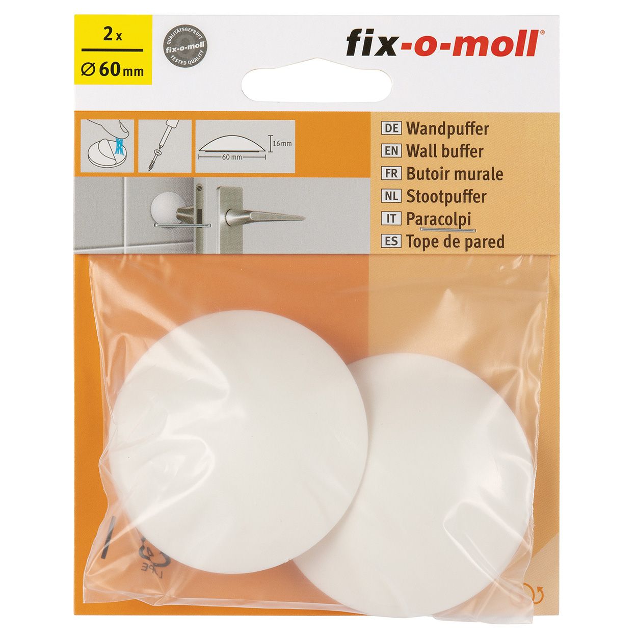 Fix-O-Moll Wall Buffer Ï 60 X 16 Mm White