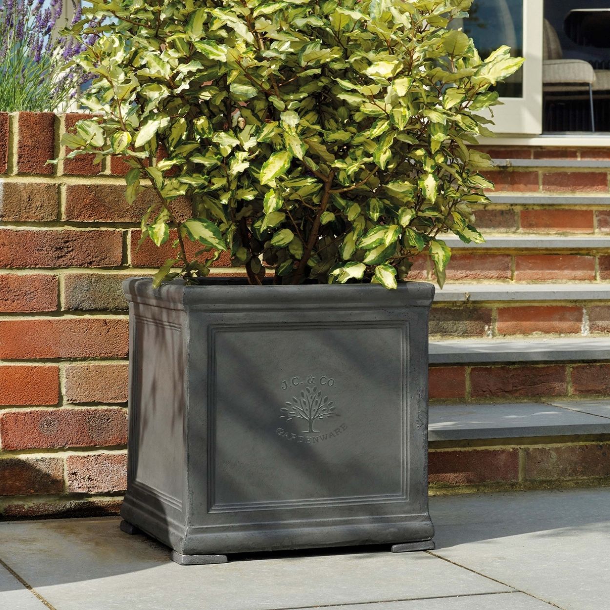 JC & Co Lead Cube Pot 27cm