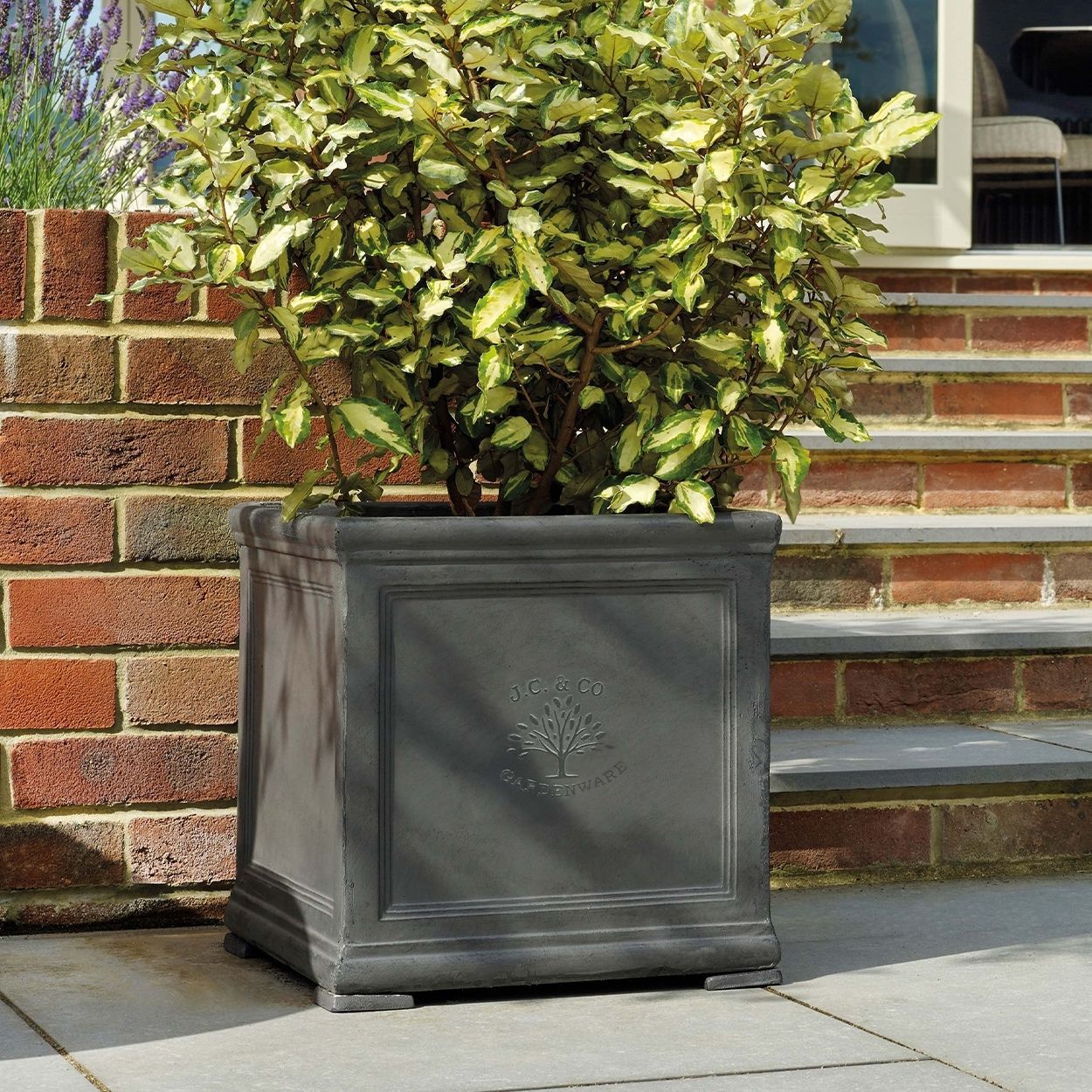 JC & Co Lead Cube Pot 32cm