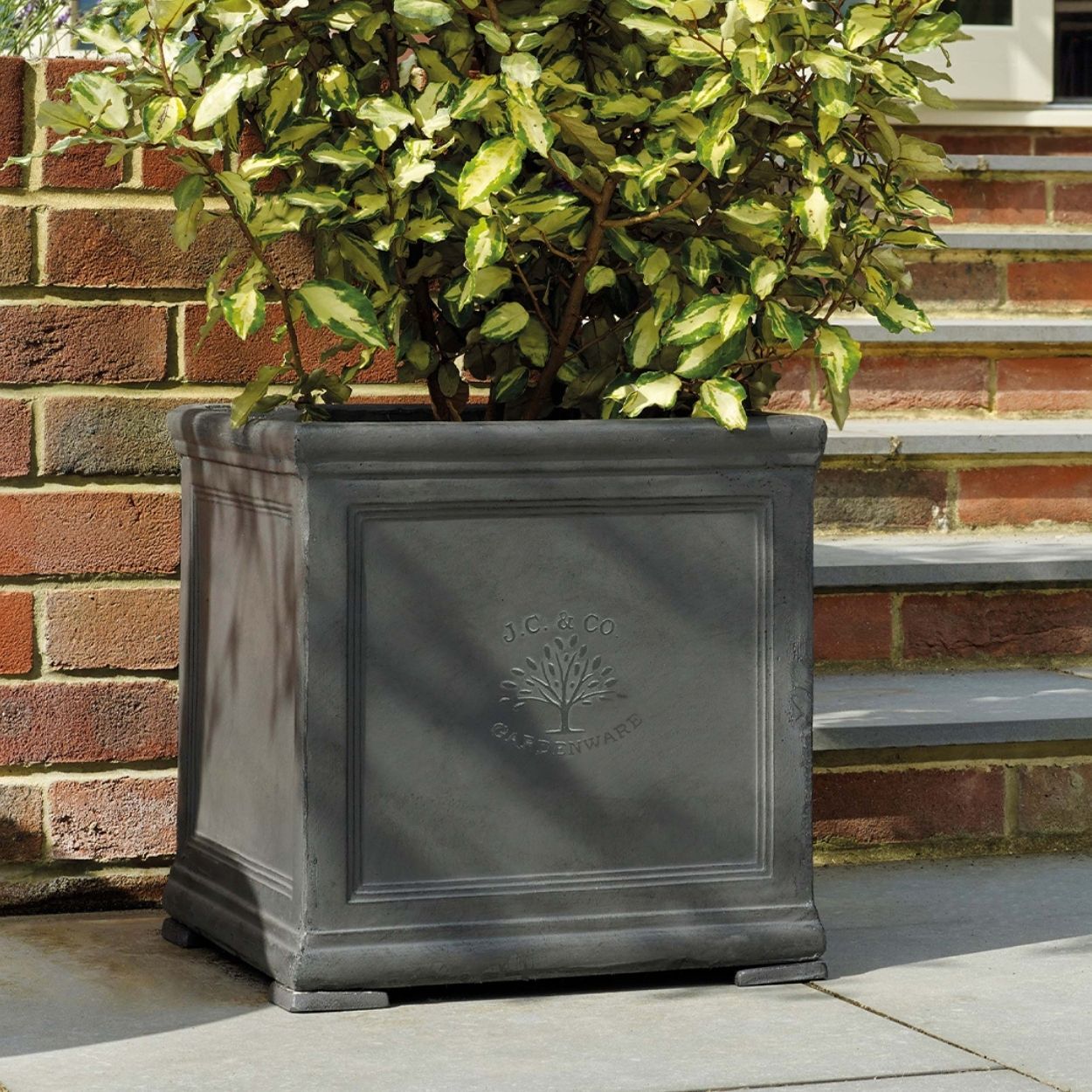 JC & Co Lead Cube Pot 32cm