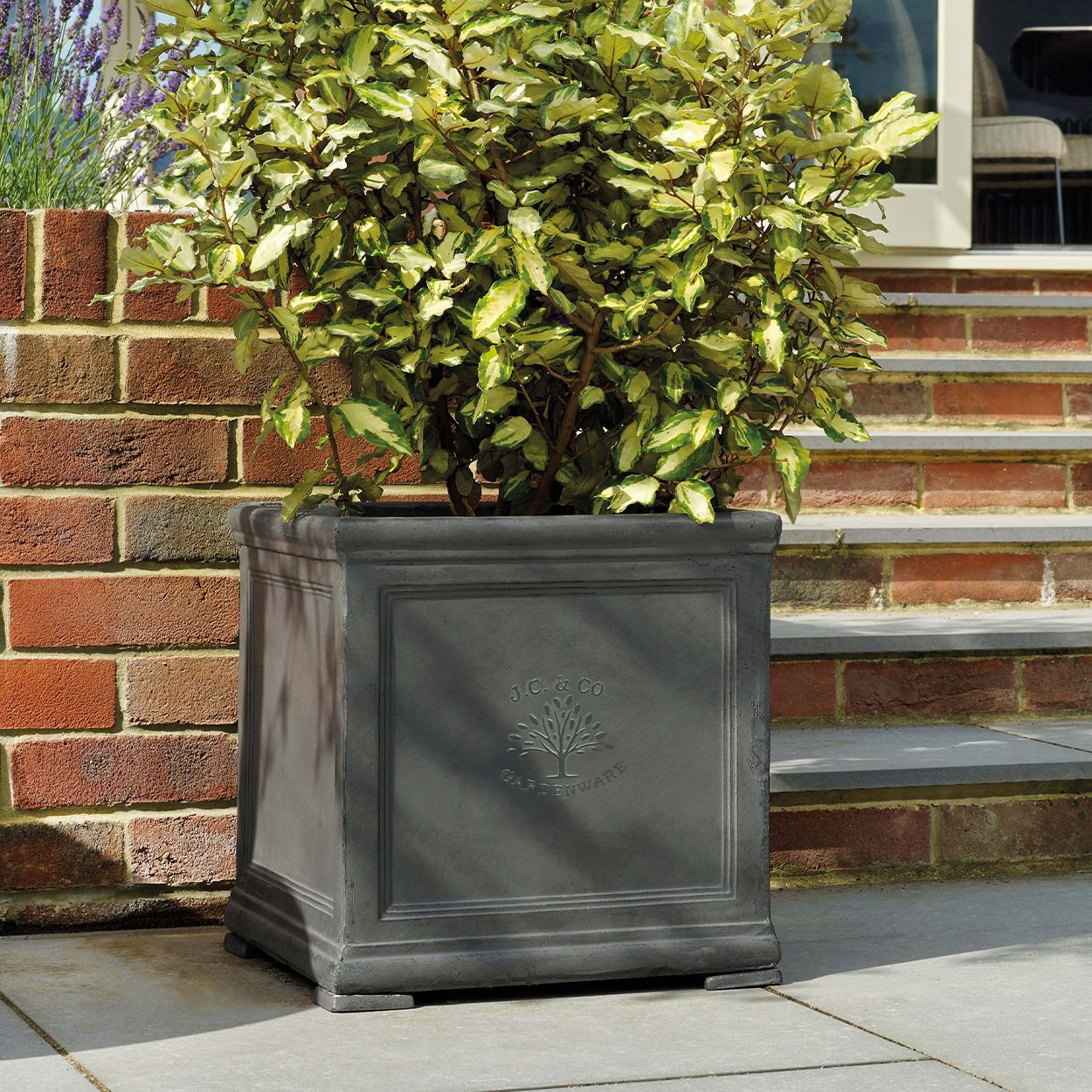 JC & Co Lead Cube Pot 45cm
