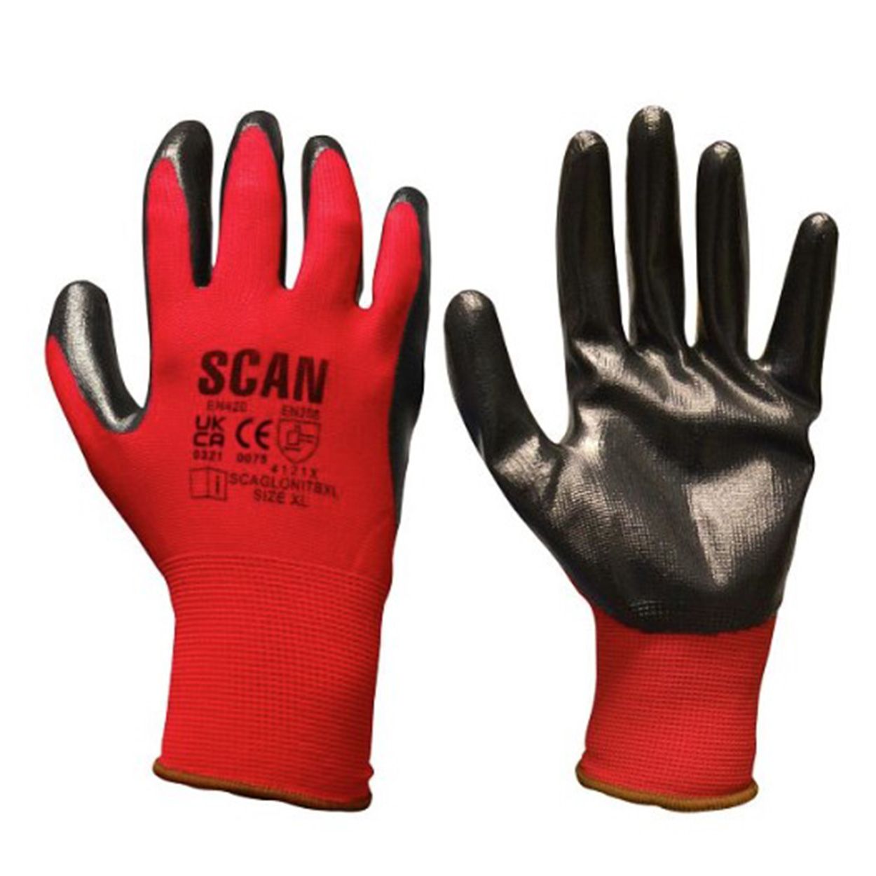 Nitrile Coated Knitted Gloves - L (Size 9)