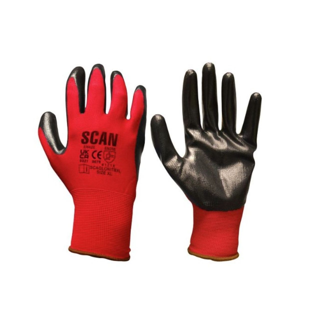 Nitrile Coated Knitted Gloves - L (Size 9)