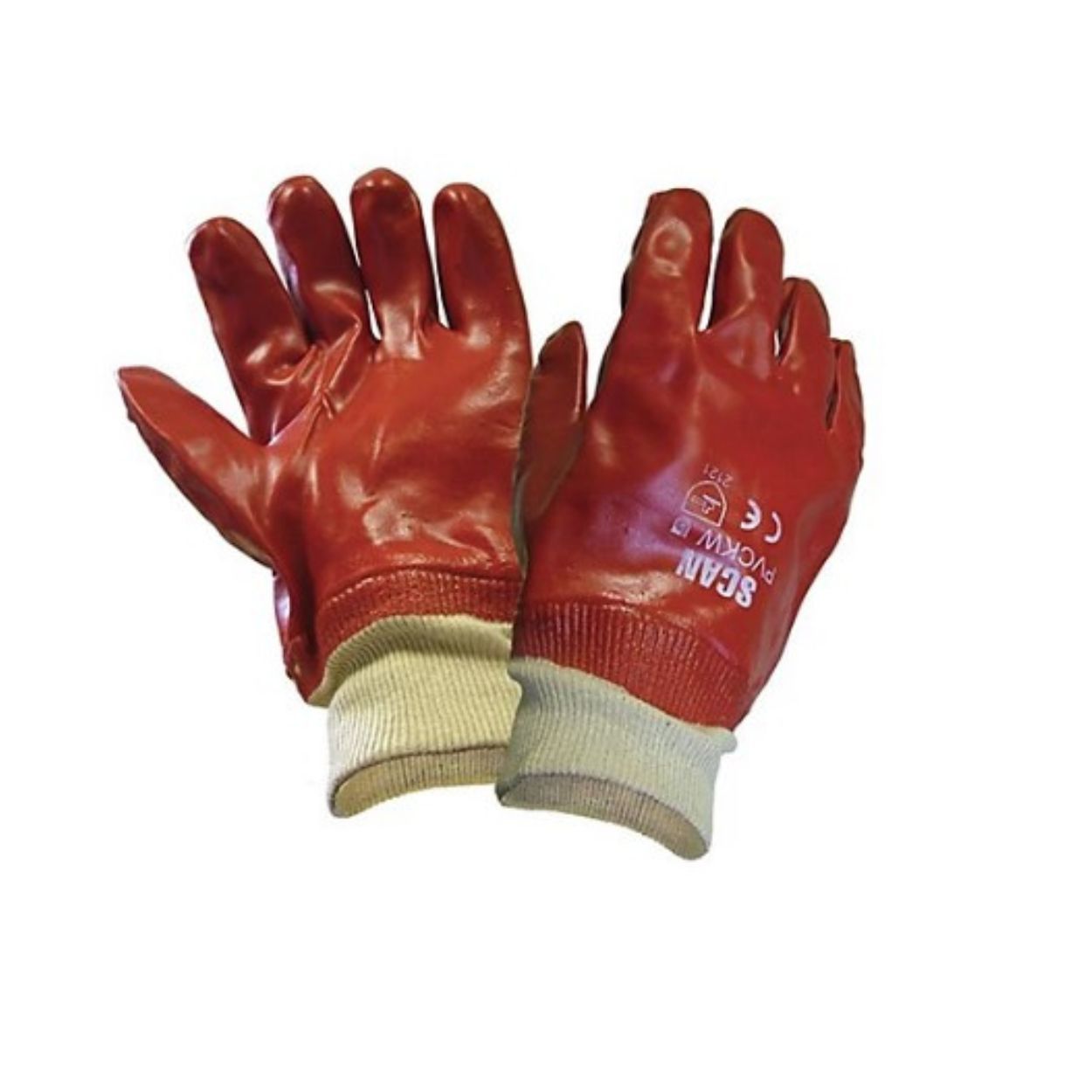 PVC Knitwrist Gloves - L (Size 9)