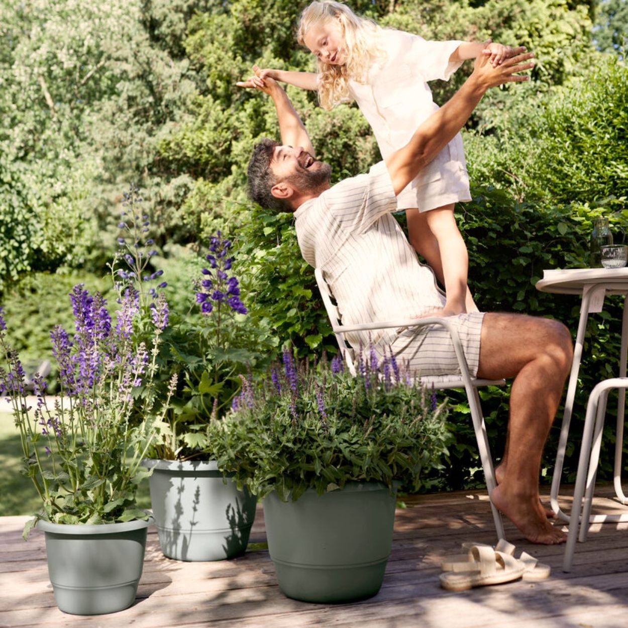 amiga round 40cm thyme green