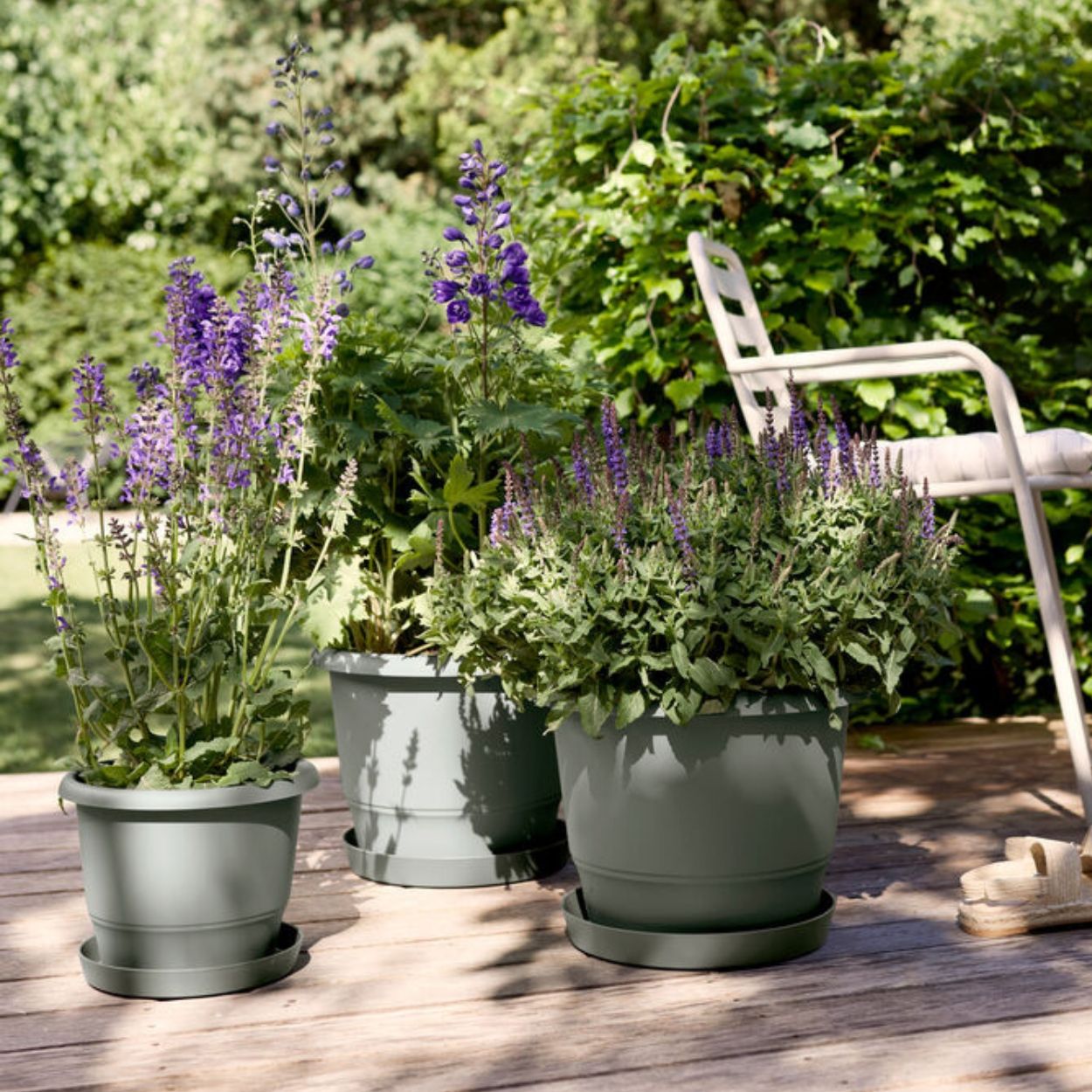 amiga round 40cm thyme green