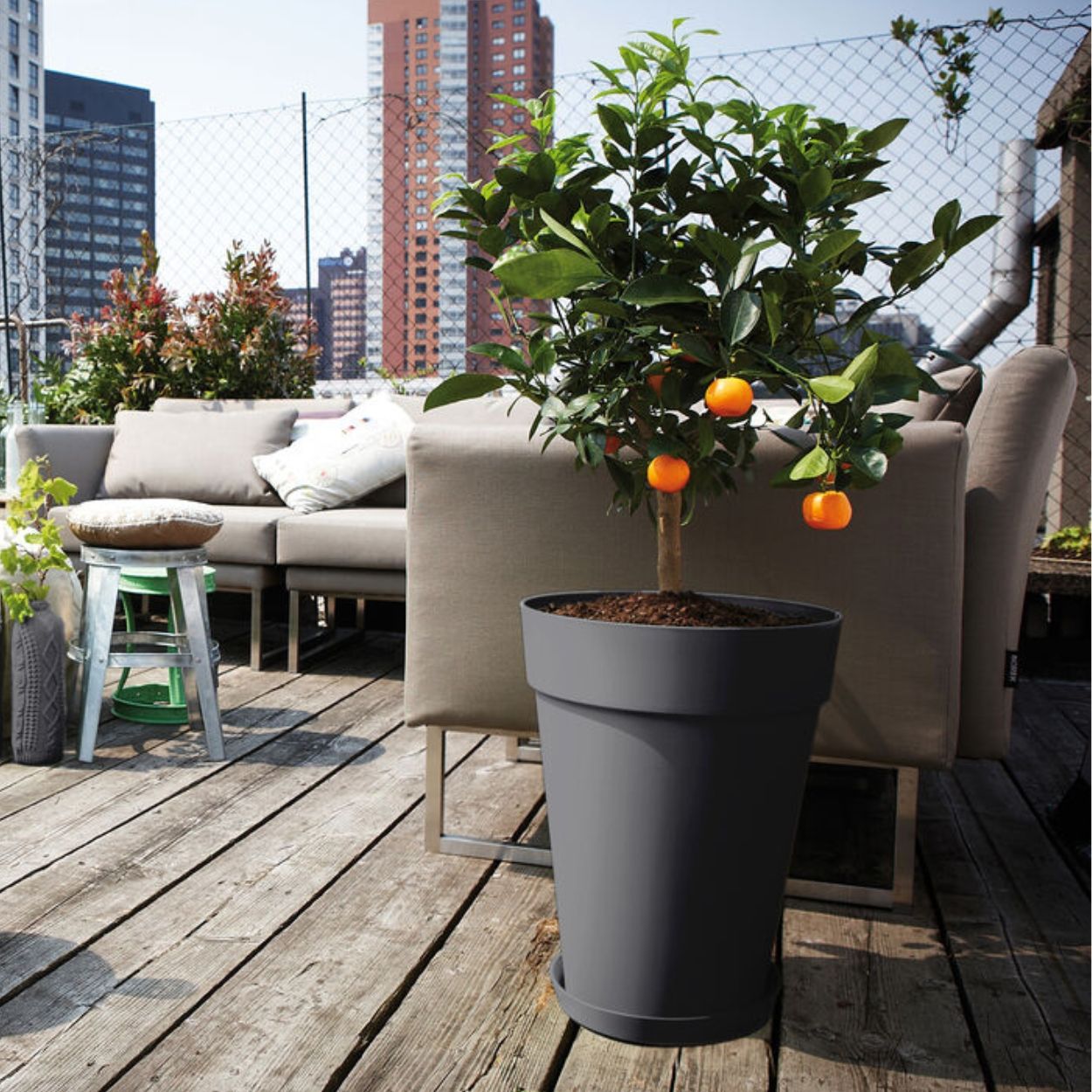 Loft urban saucer round 14cm anthracite