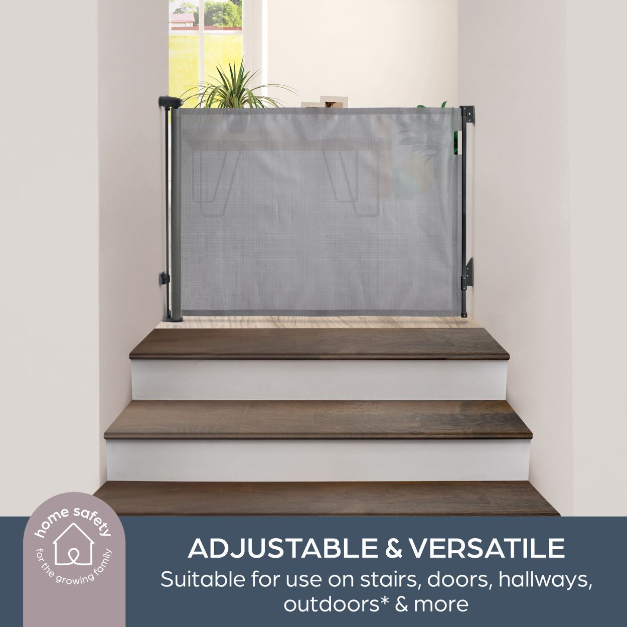 Dreambaby Glide & Hide Mesh Gate 60-140cm Grey