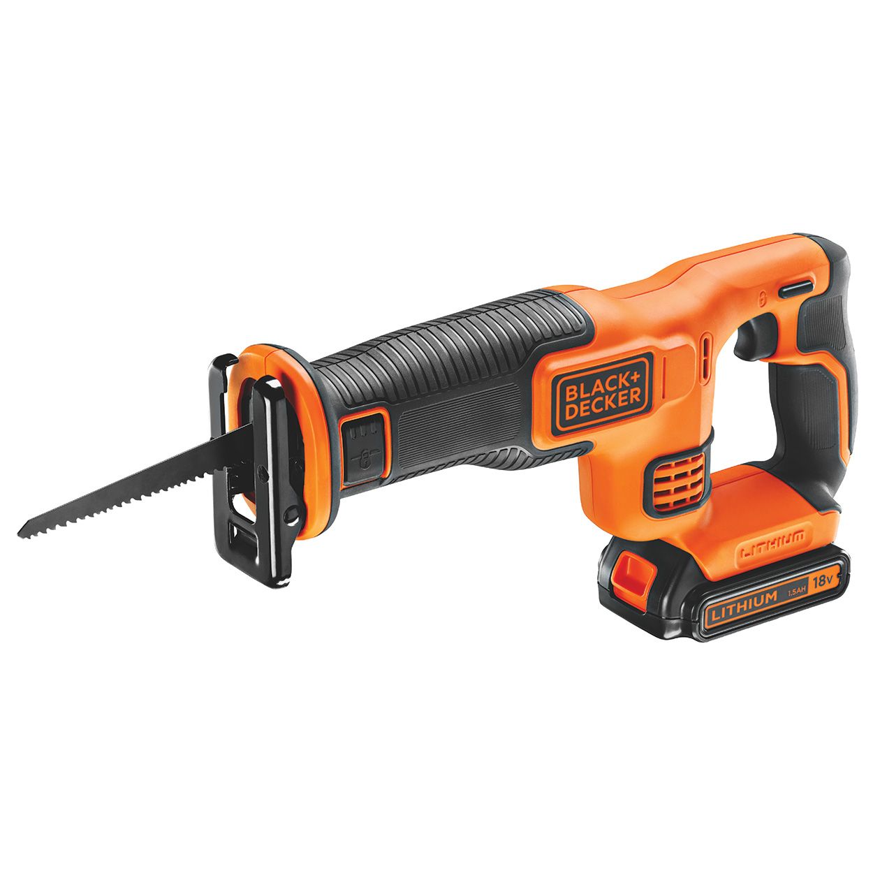 Black & Decker 18V Reciprocating Saw with 1.5Ah Battery and 400mm Blade