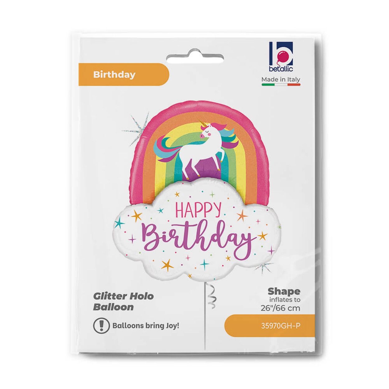 Supershape Foil Balloon Unicorn Rainbow Birthday