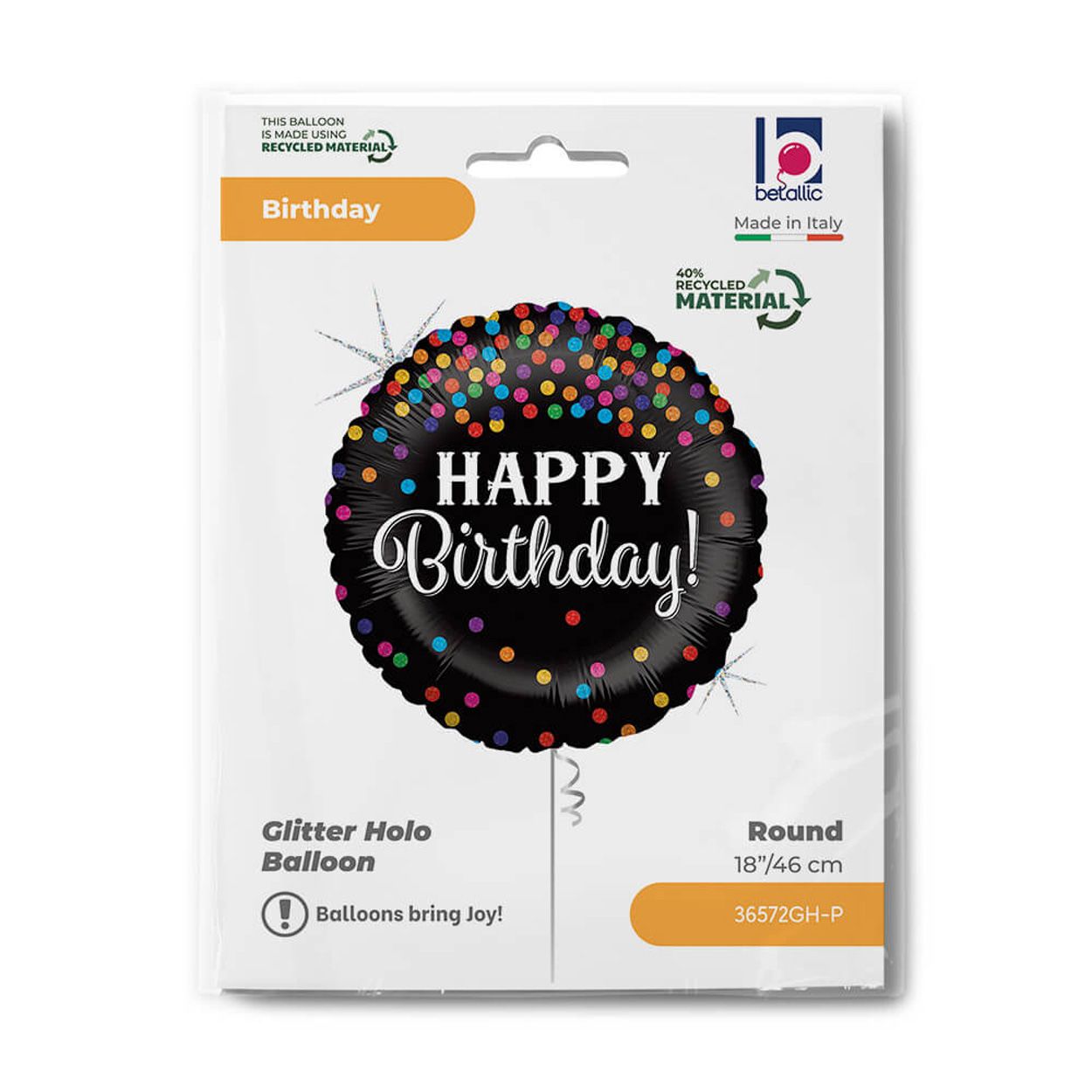 Standard Foil Balloon Glittering Birthday Confetti