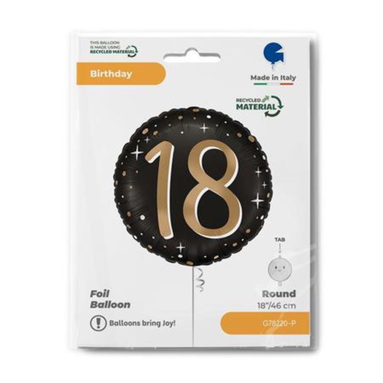 Standard Foil Balloon Sparkling 18th