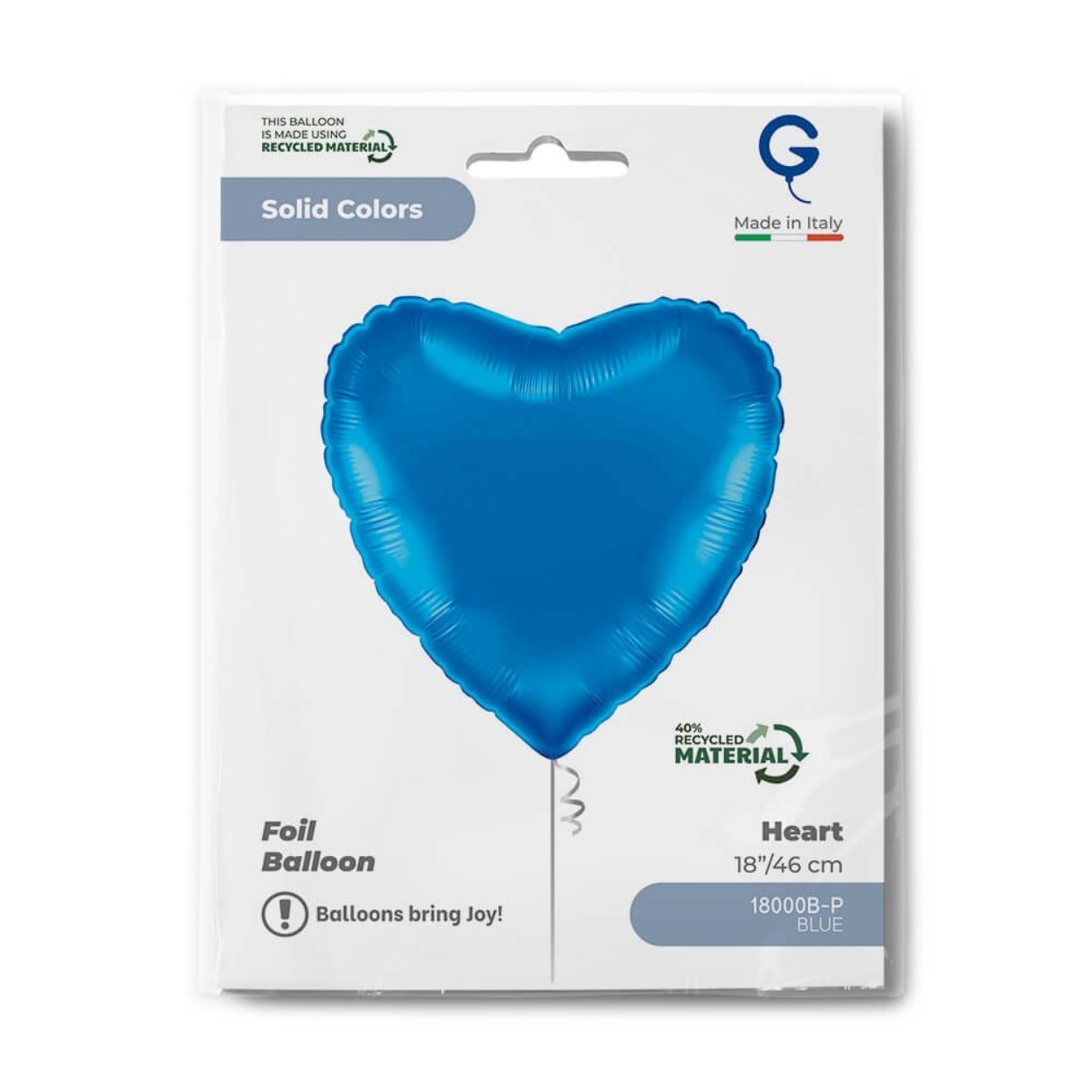 Standard Foil Balloon Heart Blue