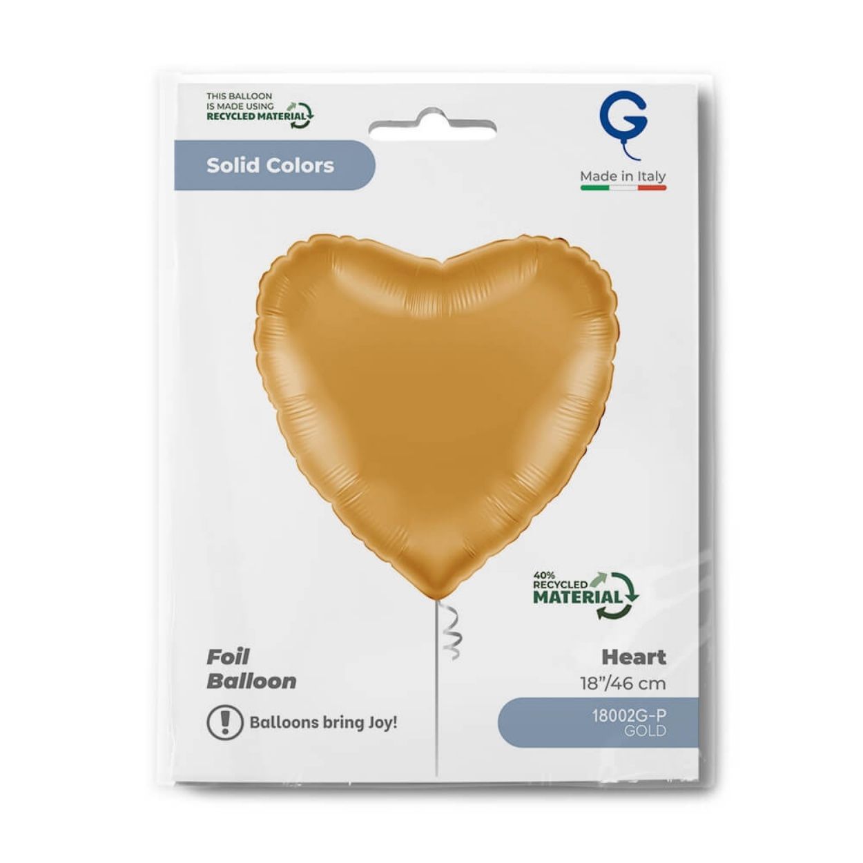 Standard Foil Balloon Heart Gold