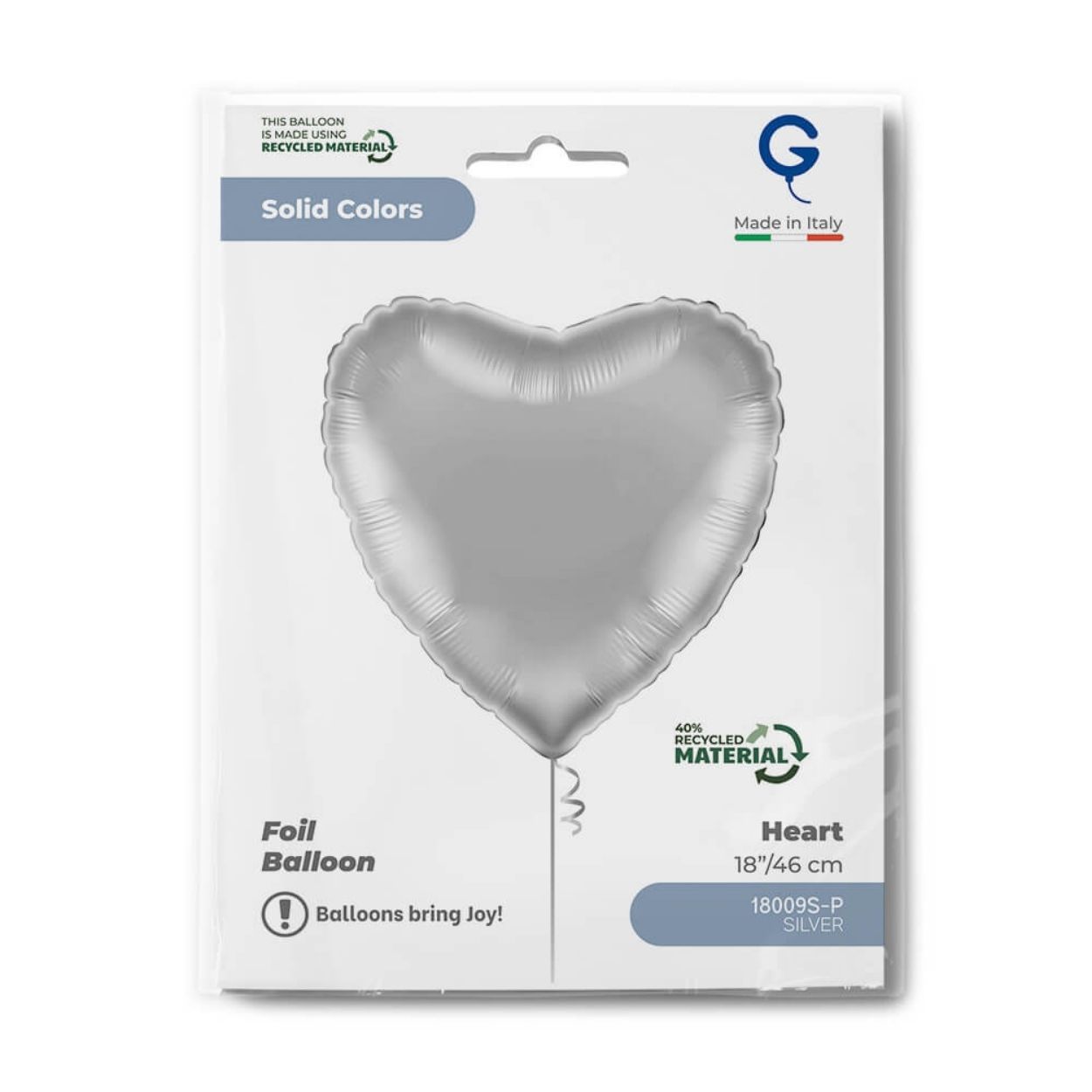 Standard Foil Balloon Heart Silver