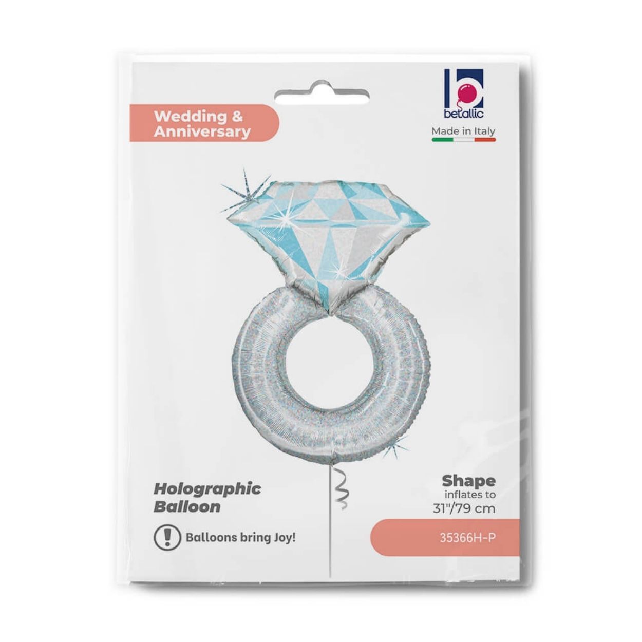 Supershape Foil Balloon Plantinum Wed Ring