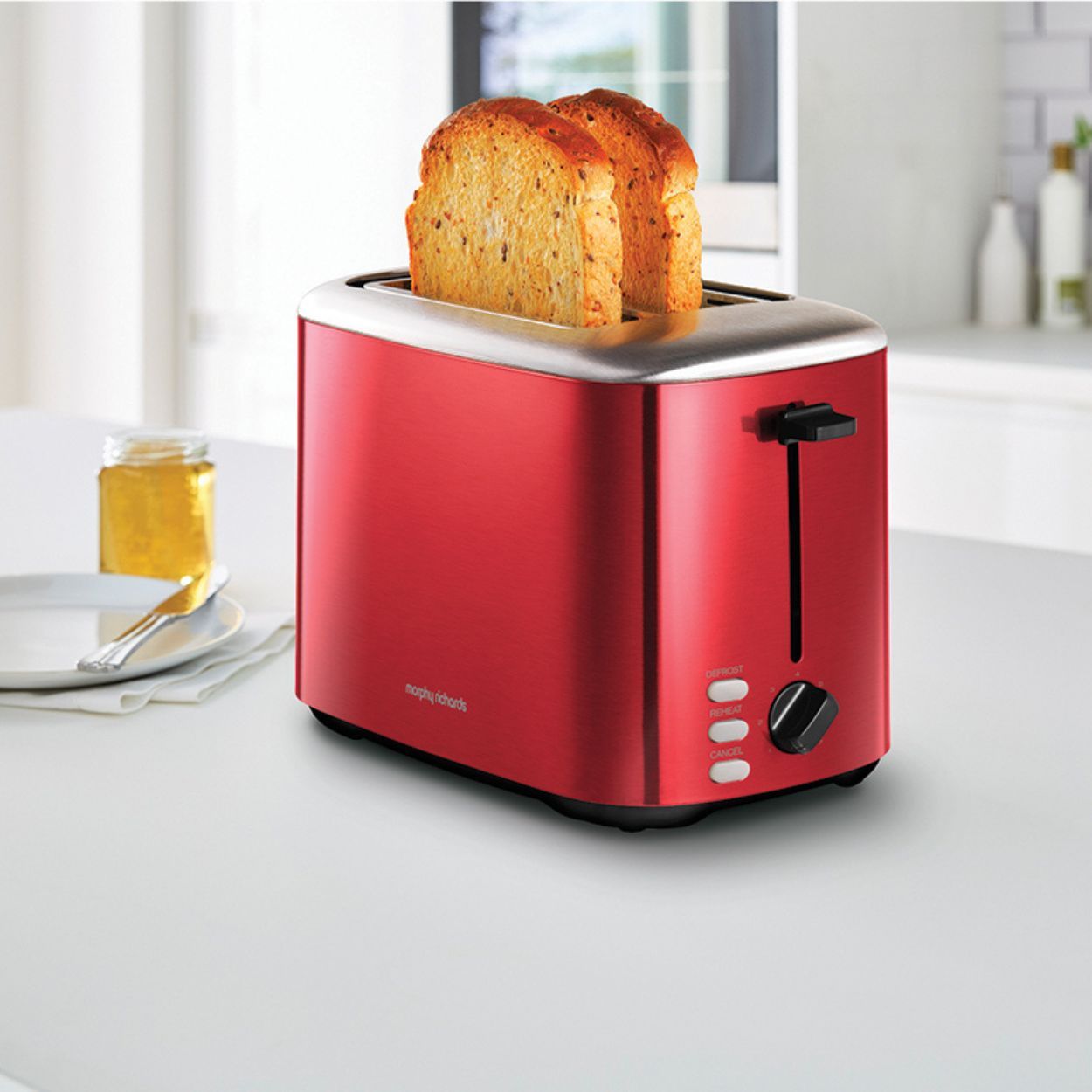 Morphy Richards Equip Stainless Steel Toaster Red