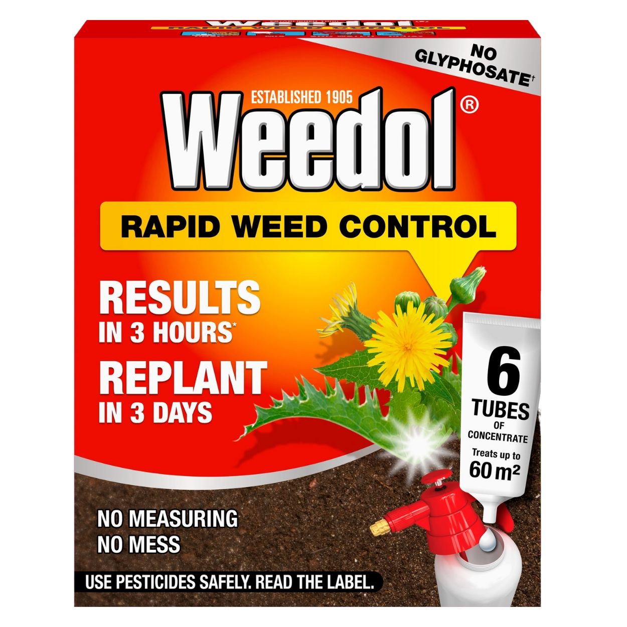 6 Pack Weedol Rapid Weed Control Tubes