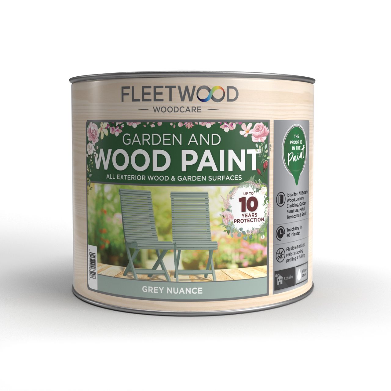 750Ml Fleetwood Garden And Wood Paint Grey Nuance