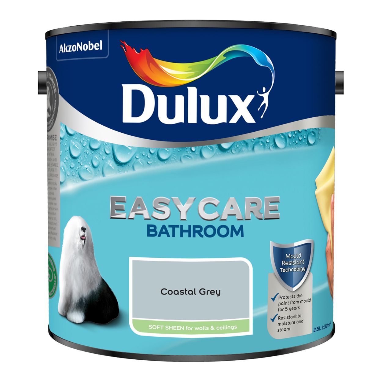 Dulux Easycare Bathroom Coastal Grey 2.5L