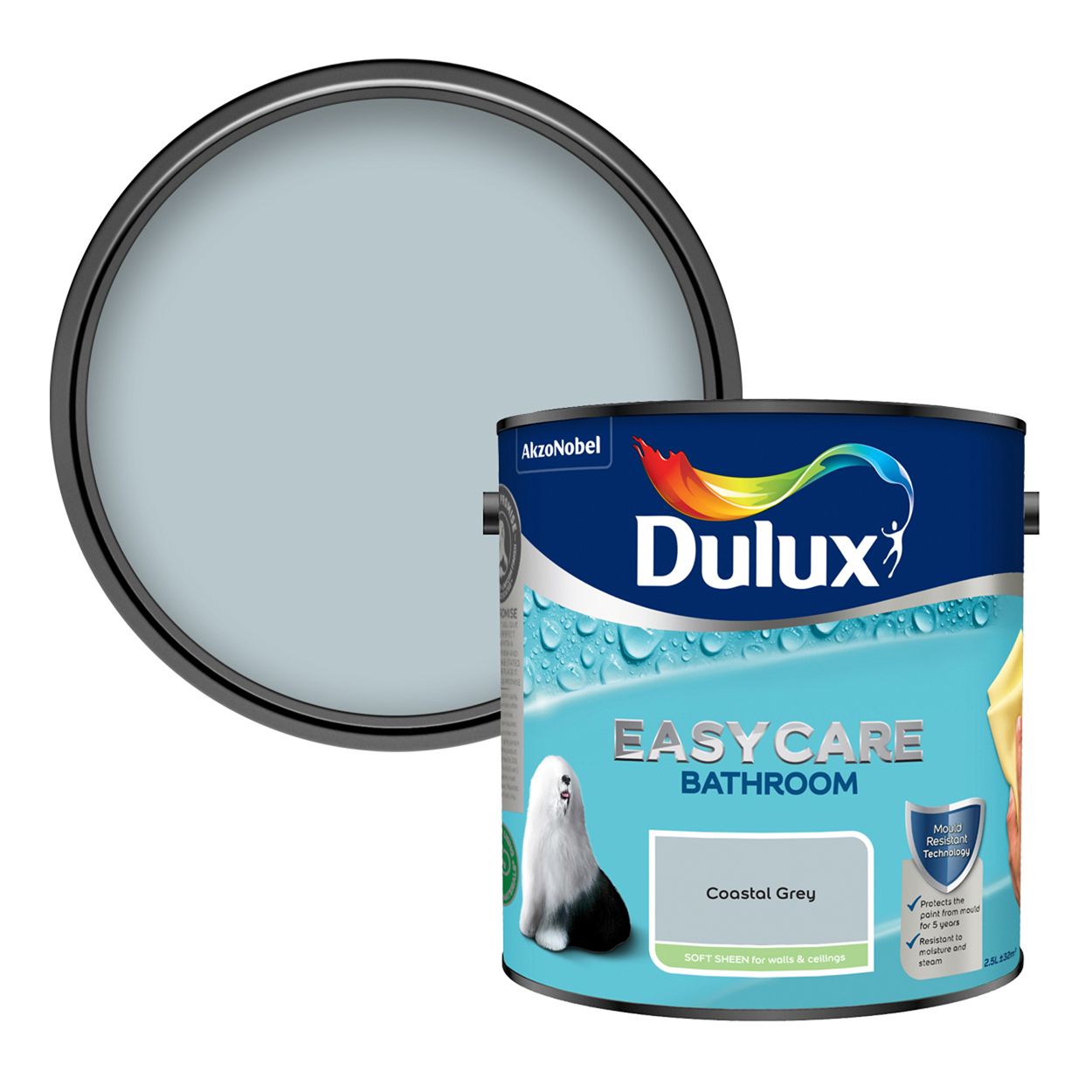 Dulux Easycare Bathroom Coastal Grey 2.5L