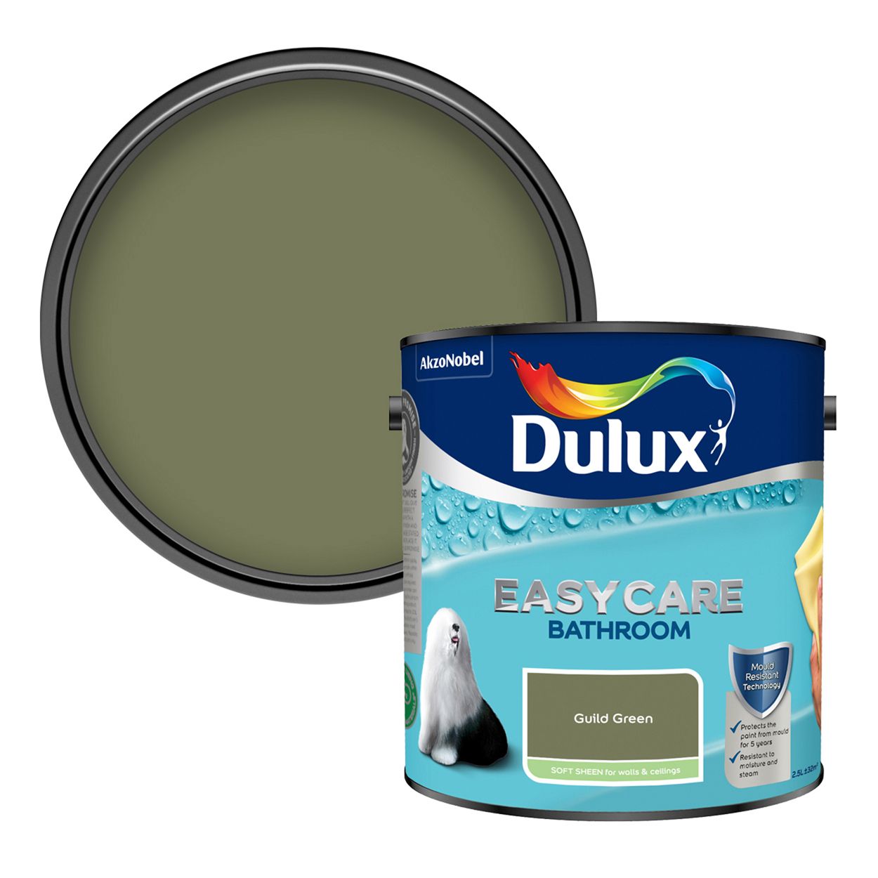 Dulux Easycare Bathroom Guild Green 2.5L