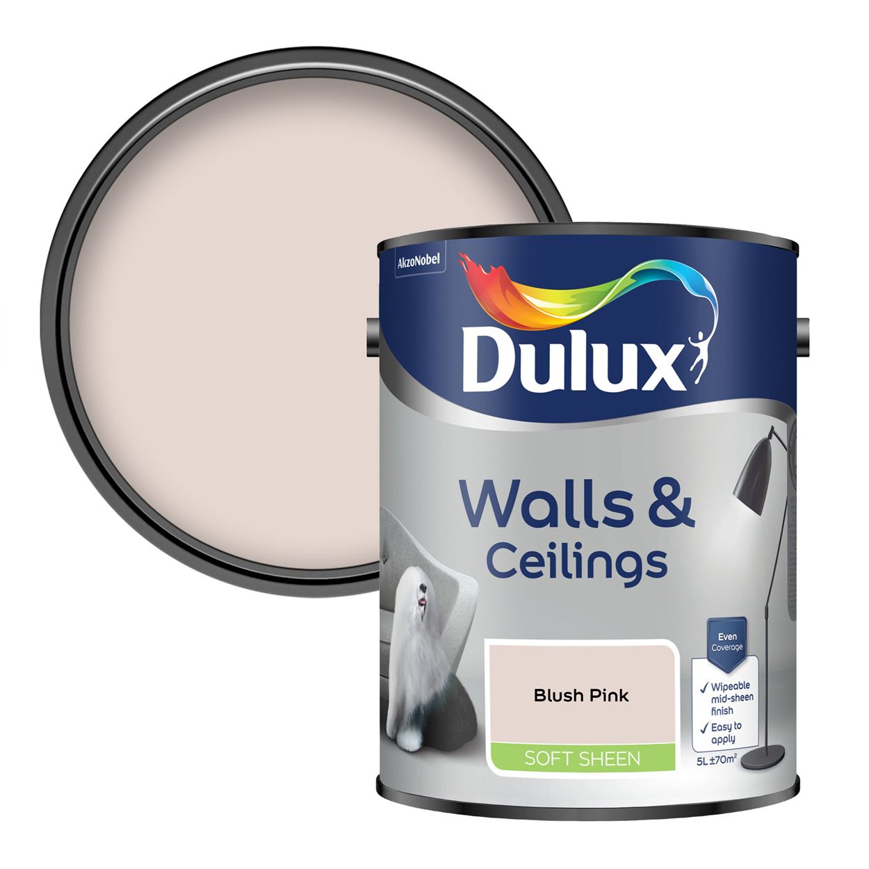 Dulux Walls & Ceilings Soft Sheen Blush Pink 5L