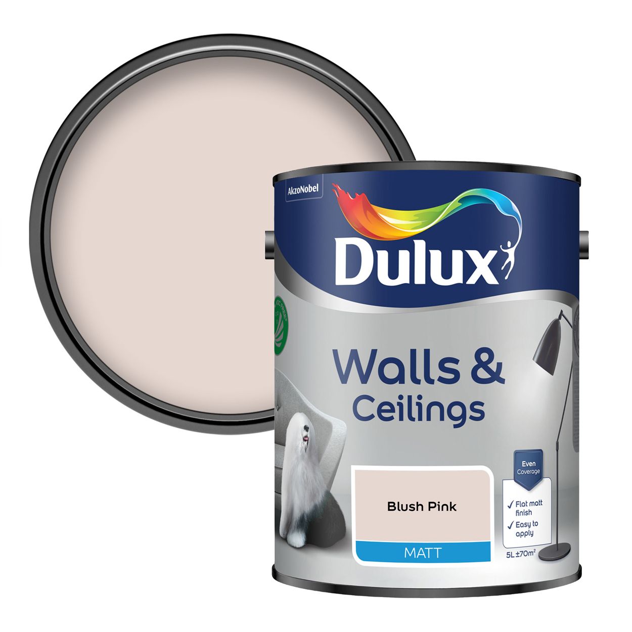 Dulux Walls & Ceilings Matt Blush Pink 5L