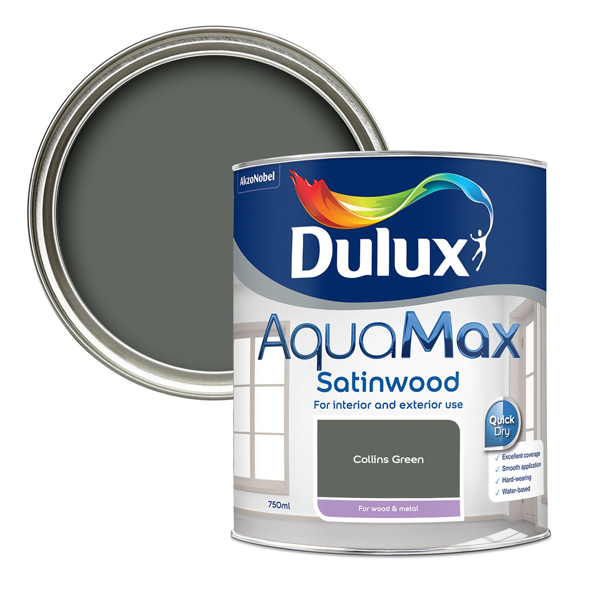 Dulux Aquamax Satinwood Collins Green 750ml