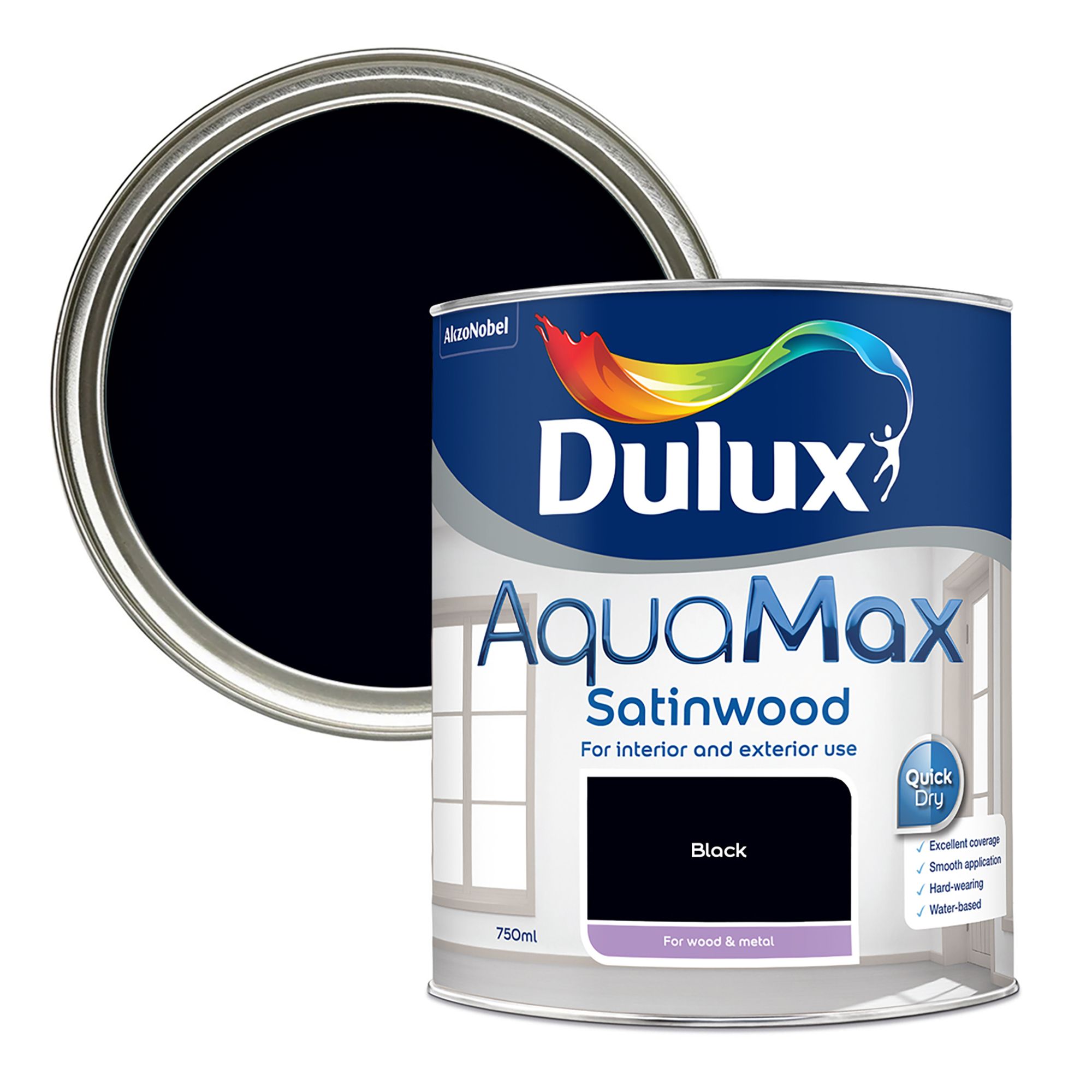 Dulux Aquamax Satinwood Black 750ml