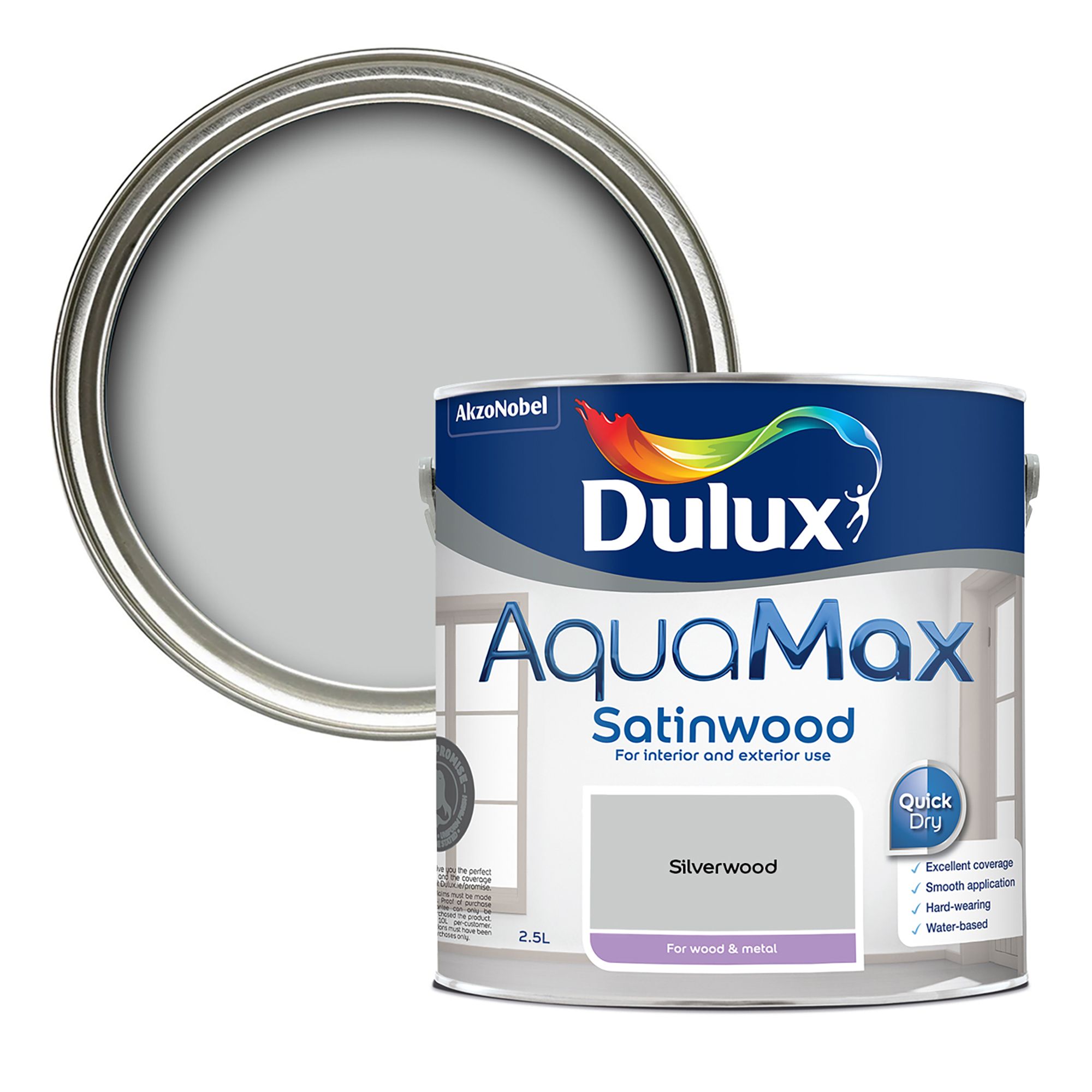 Dulux Aquamax Satinwood Silverwood 2.5L