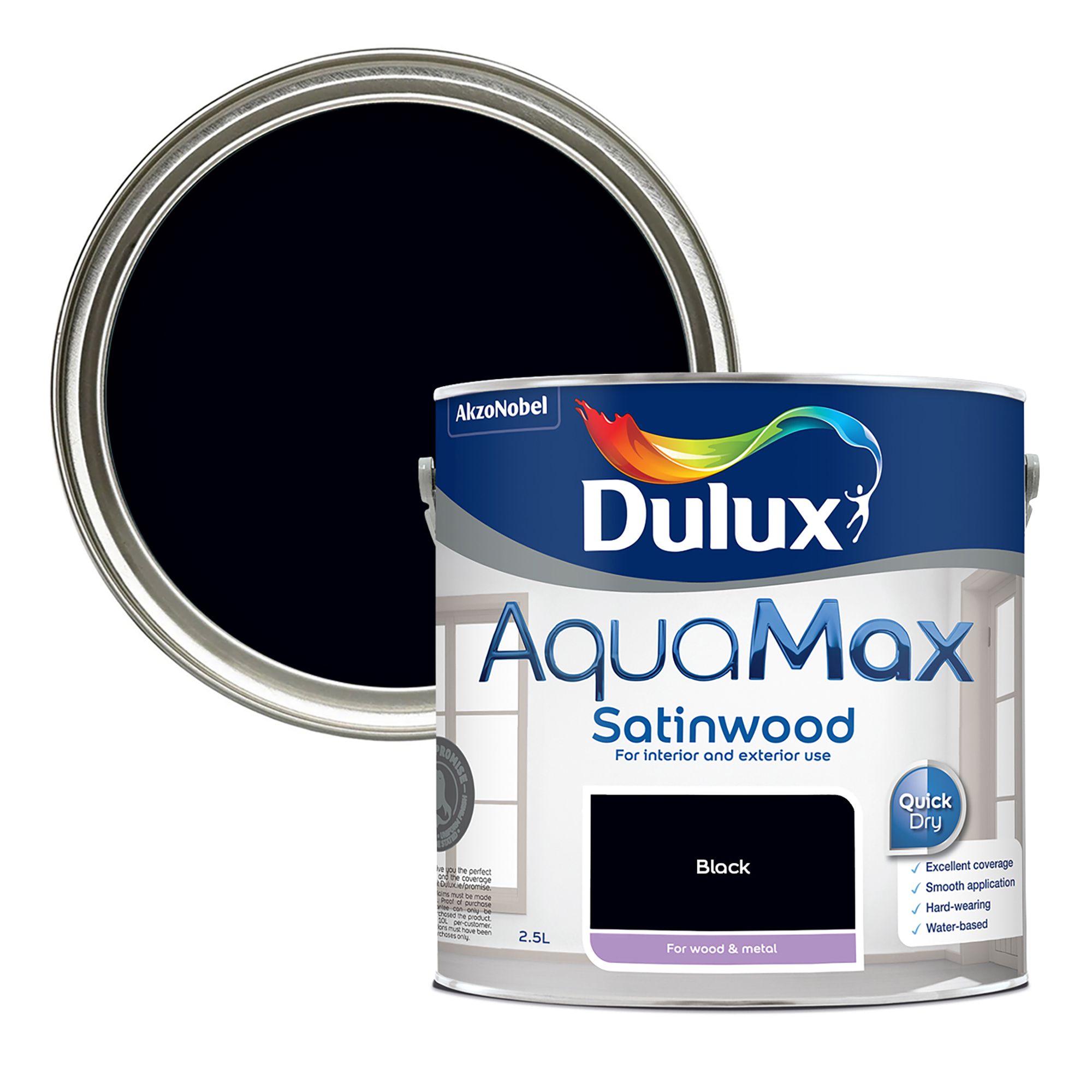 Dulux Aquamax Satinwood Black 2.5L
