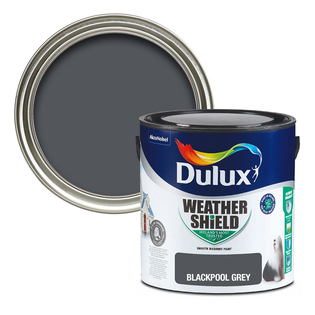 Dulux Weathershield Smooth Masonry Blackpool Grey 2.5L