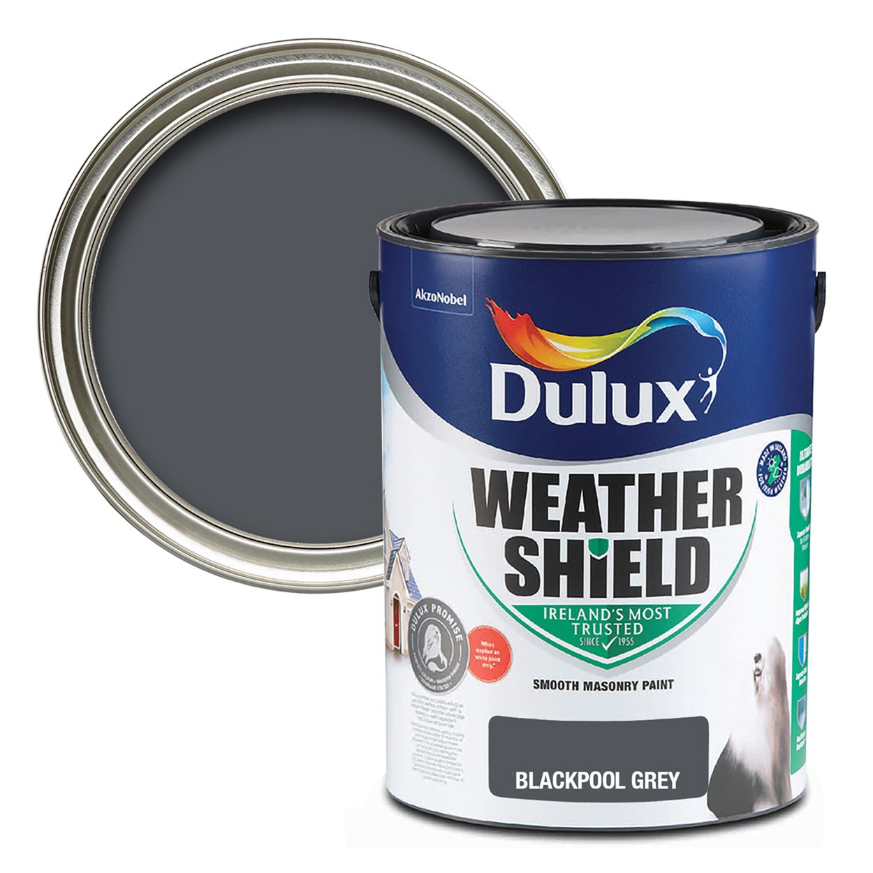 Dulux Weathershield Smooth Masonry Blackpool Grey 5L