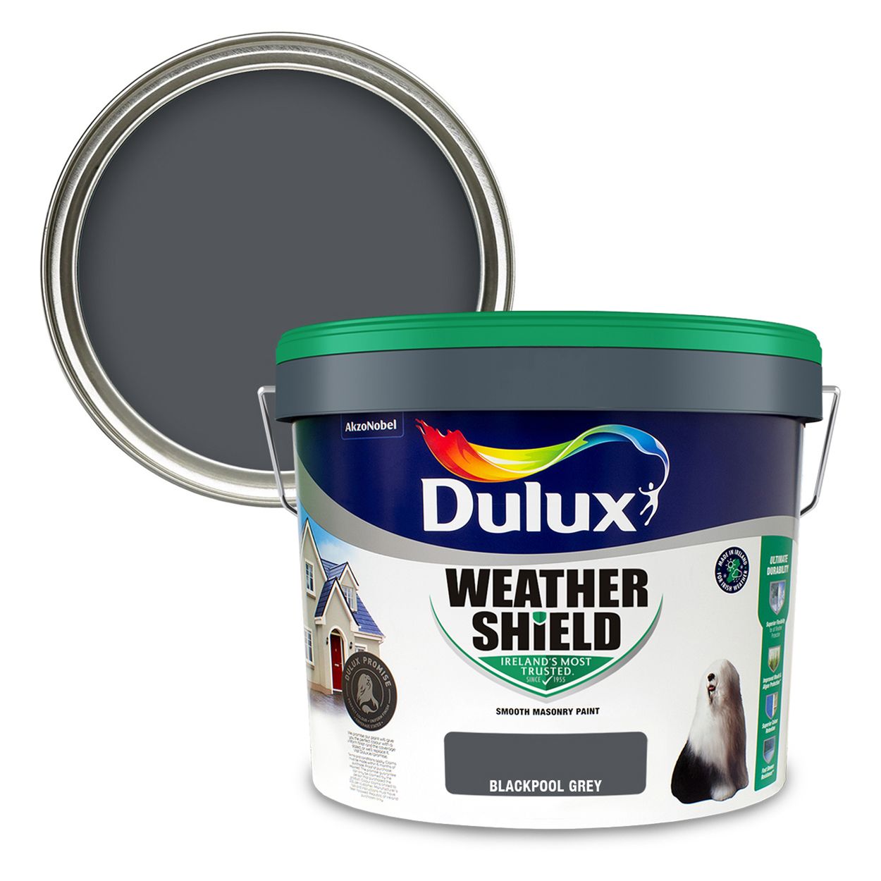 Dulux Weathershield Smooth Masonry Blackpool Grey 10L