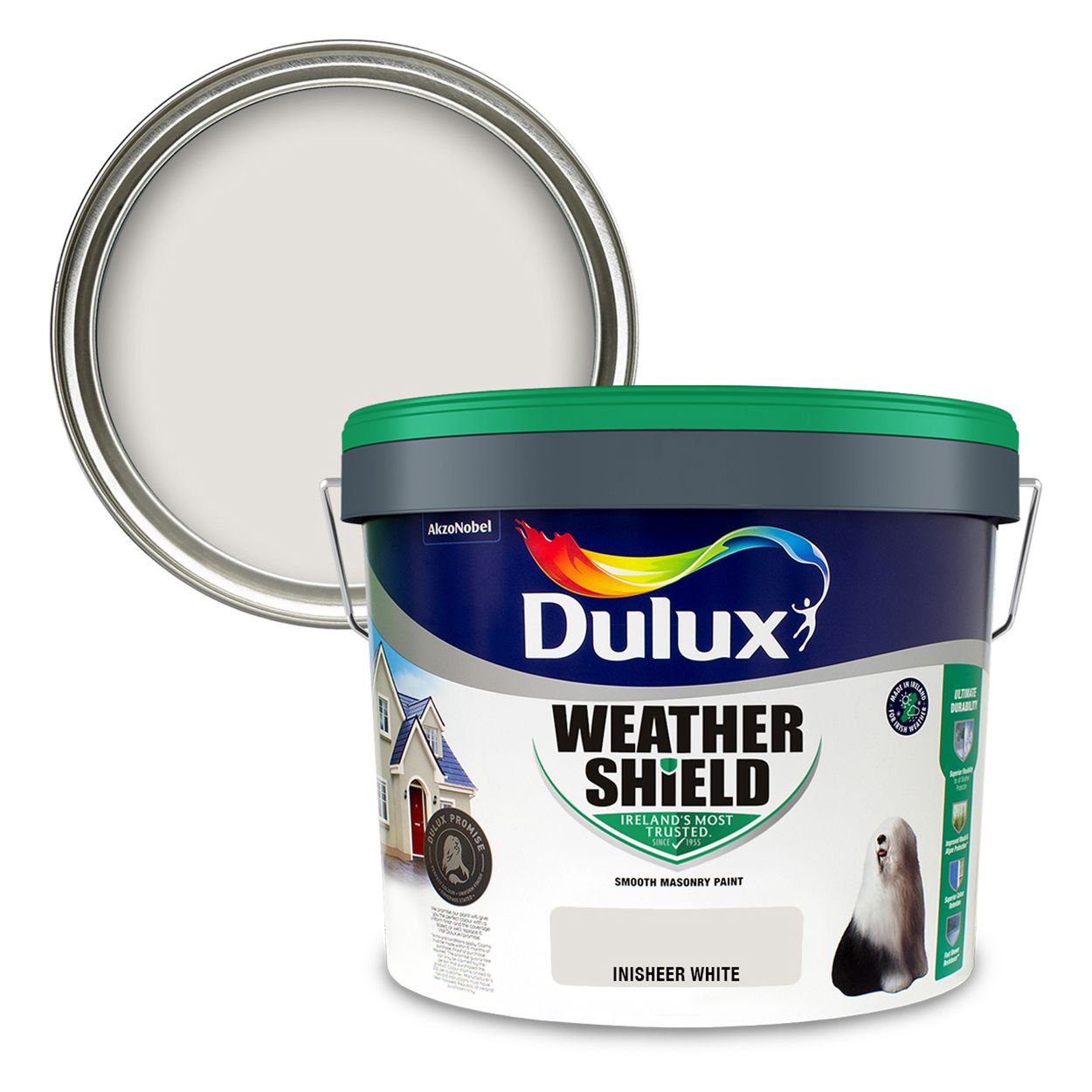 Dulux Weathershield Smooth Masonry Inisheer White 10L