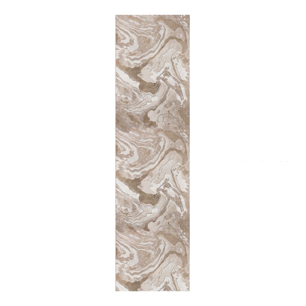 Marbled Metallic Natural Runner 66x220cm