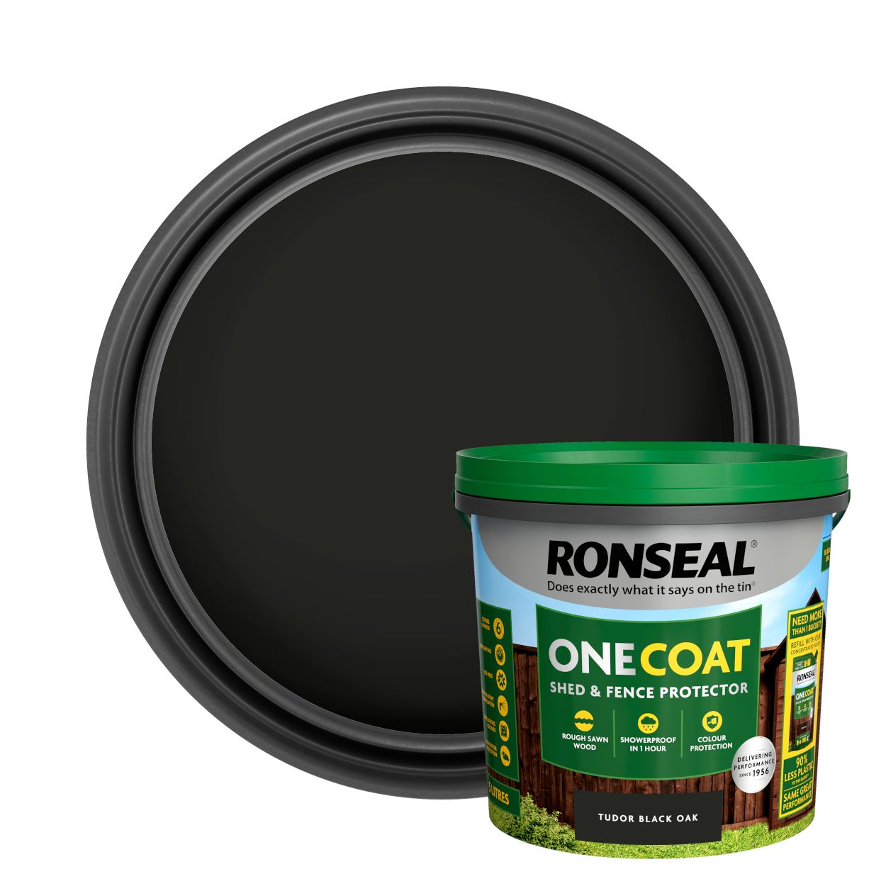 Ronseal One Coat Shed & Fence Protector Tudor Black Oak 5L