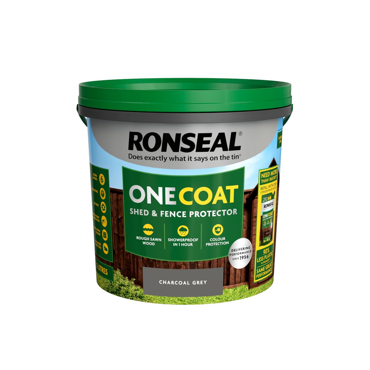 Ronseal One Coat Shed & Fence Protector Charcoal Grey 5L