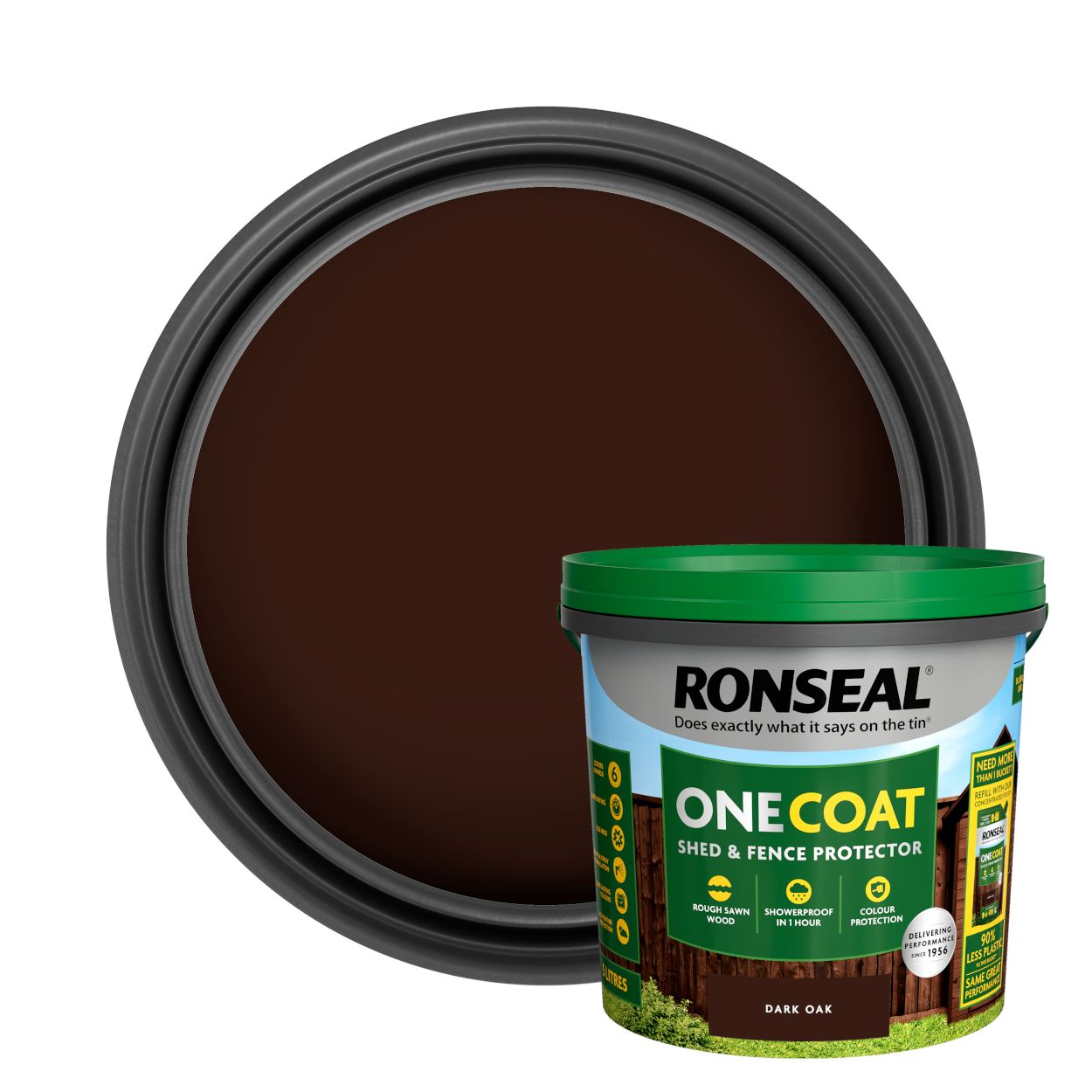 Ronseal One Coat Shed & Fence Protector Dark Oak 5L