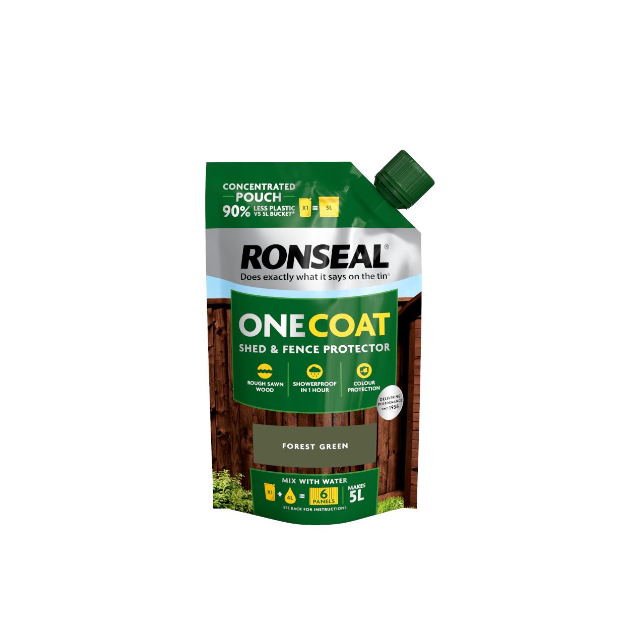 Ronseal One Coat Shed & Fence Protector Refill Pouch Forest Green 950Ml