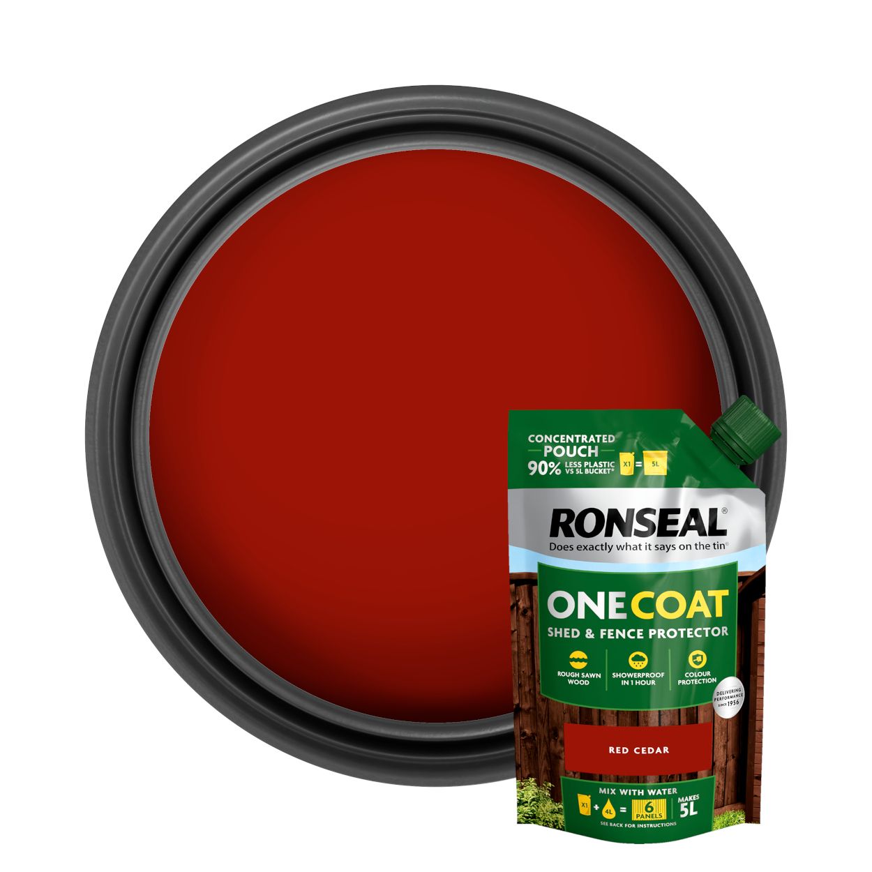 Ronseal One Coat Shed & Fence Protector Refill Pouch Red Cedar 950Ml