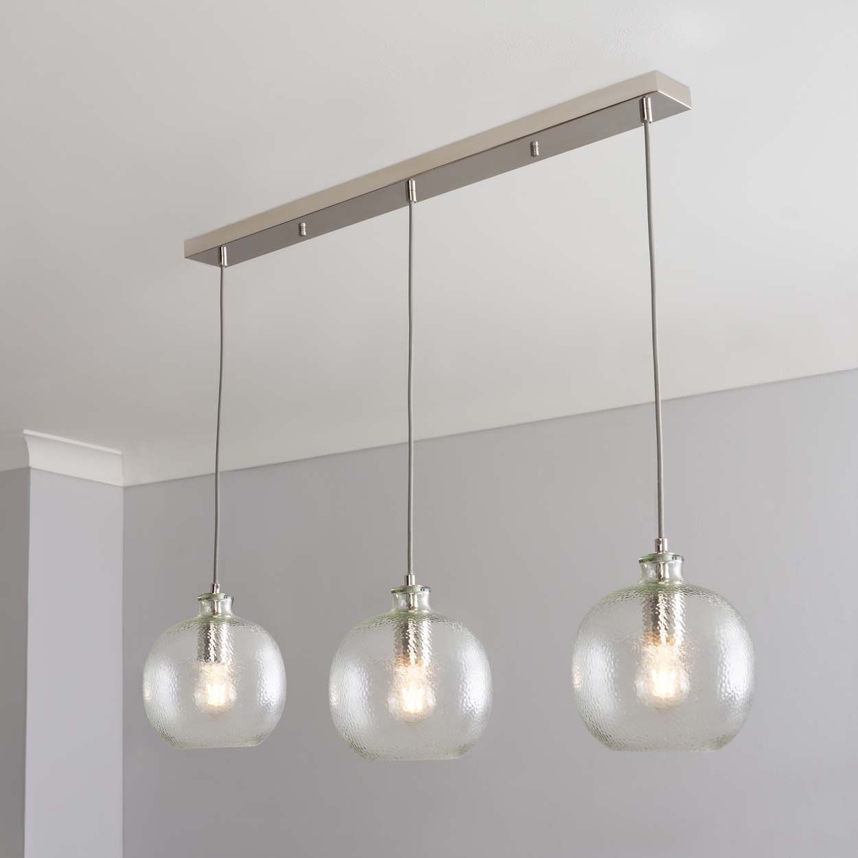 Cascade Lighting Alton Bobble Glass 3 Light Diner