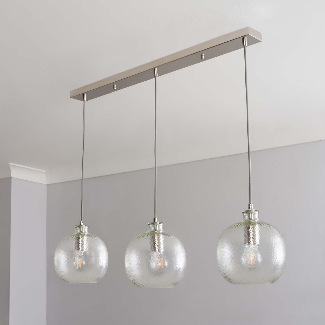 Cascade Lighting Alton Bobble Glass 3 Light Diner