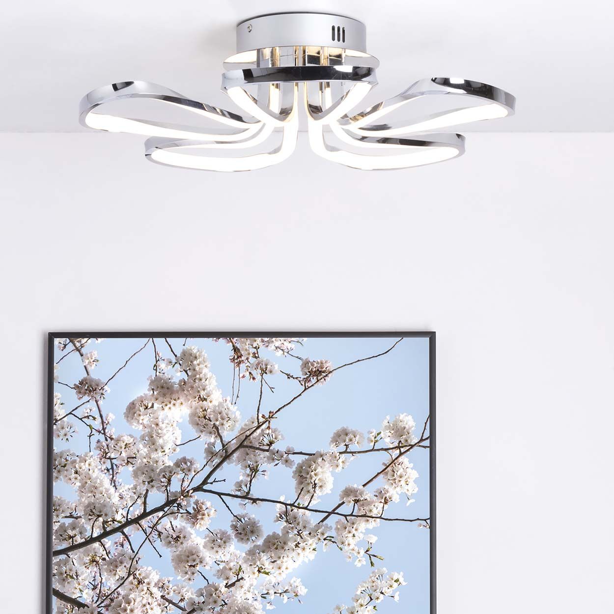 Cascade Lighting Brien 5 Petals Led Flush Chrome