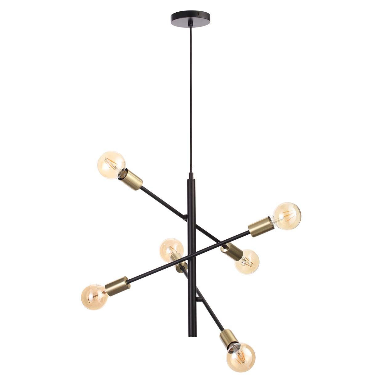 Cascade Lighting Tilton 6 Lt Adjustable Spider Fitting Brs Blk